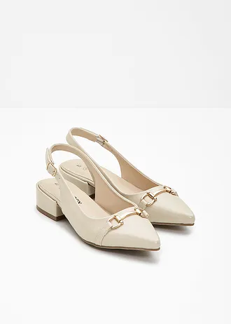 Slingback pumps, Kleur: beige