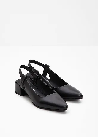 Leren slingback pumps • zwart • bonprix online shop