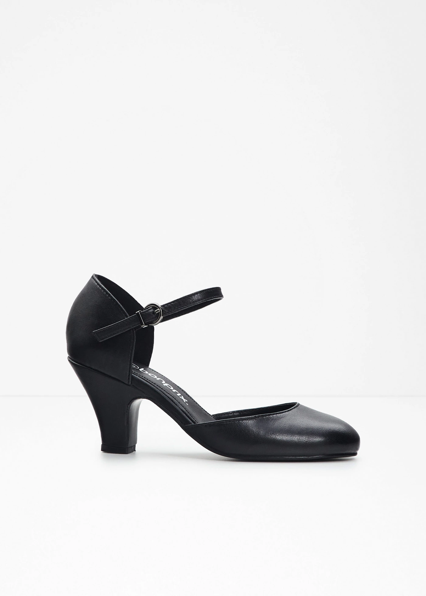 Strappy pumps van leer • zwart • bonprix online shop