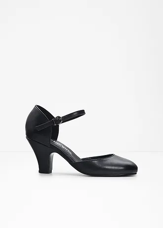 Strappy pumps van leer • zwart • bonprix online shop