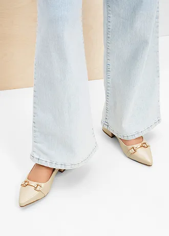 Slingback pumps met platte hak • beige • bonprix online shop