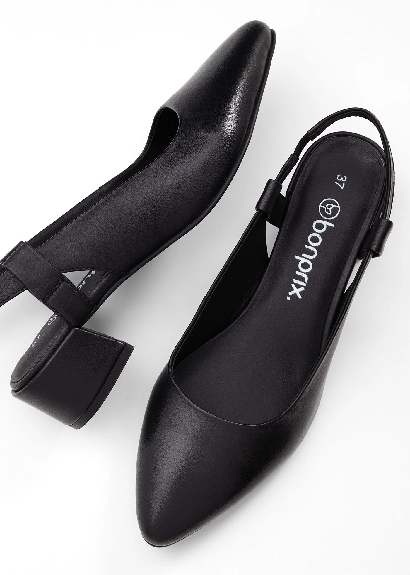 Leren slingback pumps • zwart • bonprix online shop