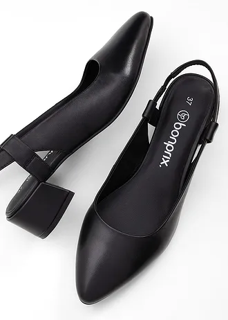 Leren slingback pumps • zwart • bonprix online shop