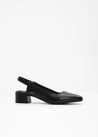 Leren slingback pumps • zwart • bonprix online shop
