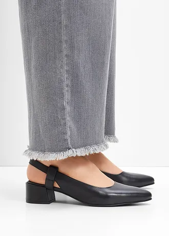 Leren slingback pumps • zwart • bonprix online shop