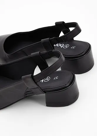 Leren slingback pumps • zwart • bonprix online shop
