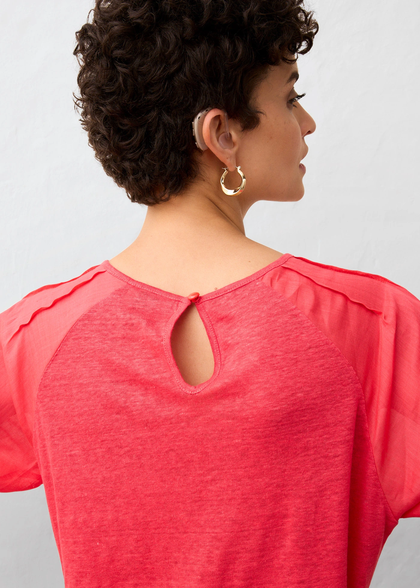 Lněné tričko s balonovými rukávy • rajská pink • bonprix obchod