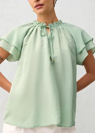 Tunika s podílem hedvábí • světle rákosová • bonprix obchod