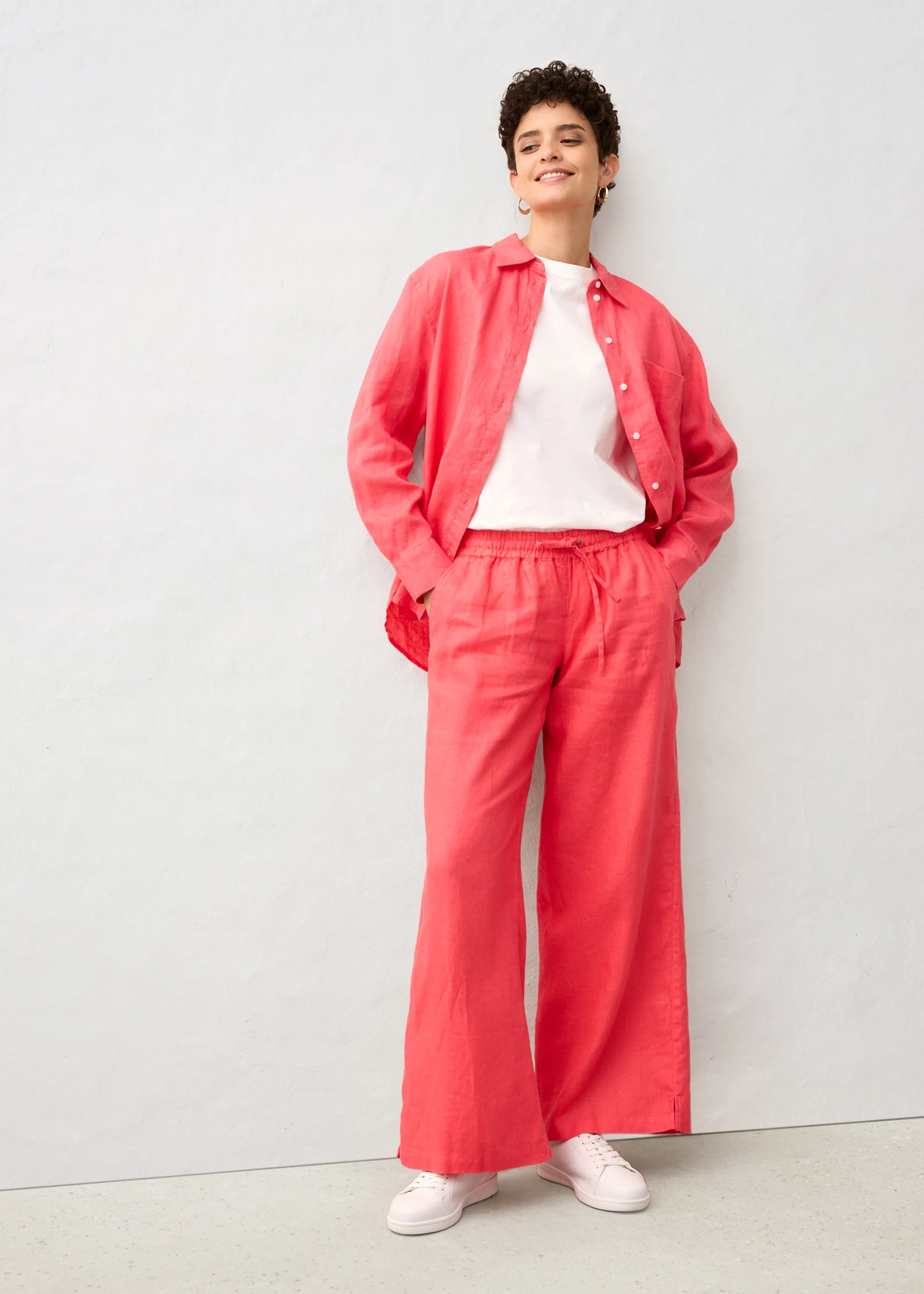 Linnen palazzo broek • paradijspink • bonprix online shop