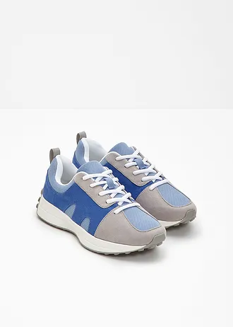Sneakers à empiècement mesh • bleu/gris • Boutique bonprix