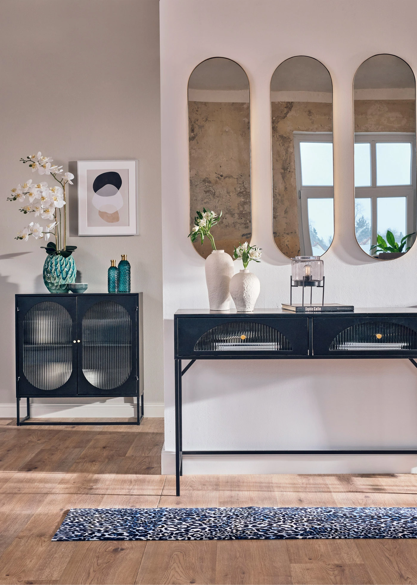 Tapis de protection à motif automnal moderne • bleu • Boutique bonprix