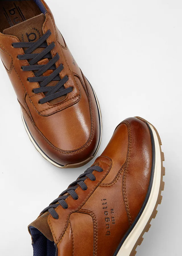 Bugatti leren sneakers, Kleur: cognac