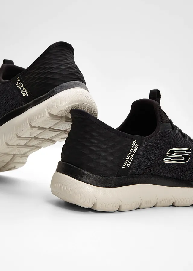Sneakers à enfiler Skechers à mémoire de forme, Couleur: noir