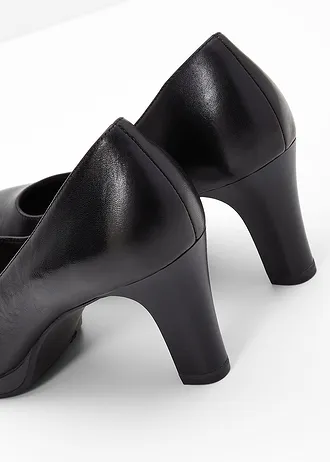 Escarpins en cuir Tamaris • noir • Boutique bonprix