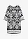 Tuniekjurk van vloeiende viscose, Kleur: zwart/wit gedessineerd