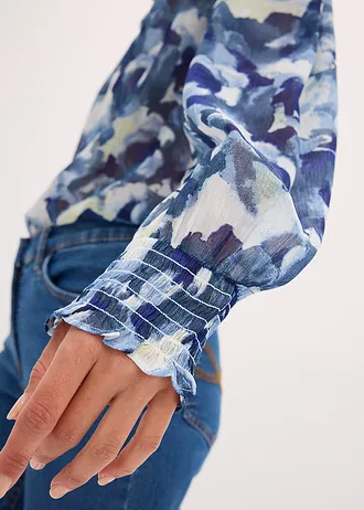 Blouse • blauw gebloemd • bonprix online shop