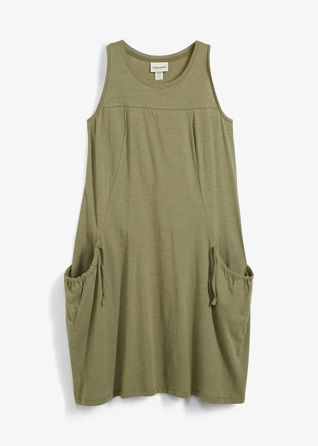 Rochie jerse cu buzunare, bumbac