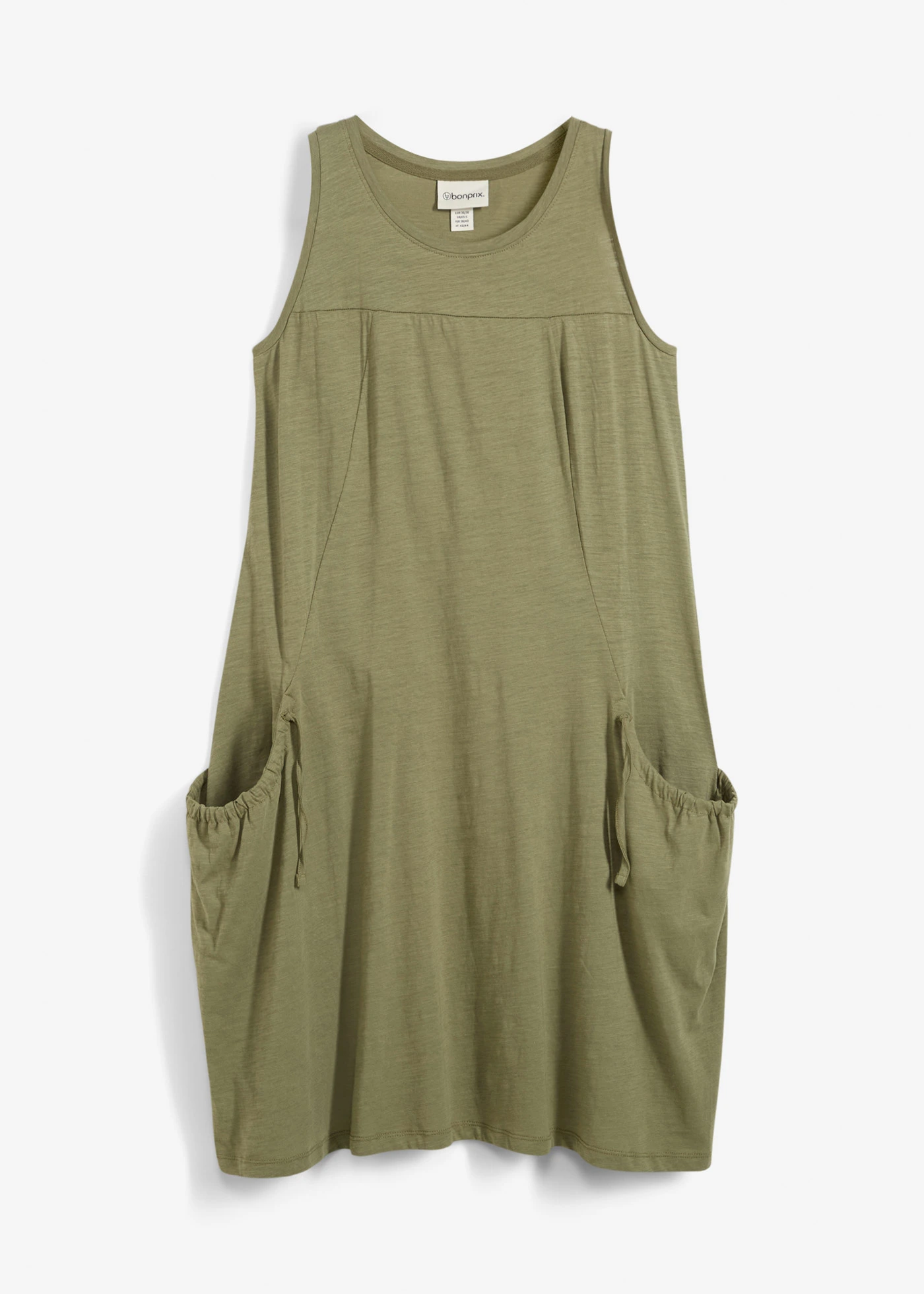 Jurk van katoen-jersey met zakken • olijfgroen • bonprix online shop
