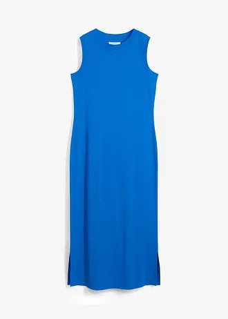 Jersey jurk van katoen met stretch, Kleur: azuurblauw
