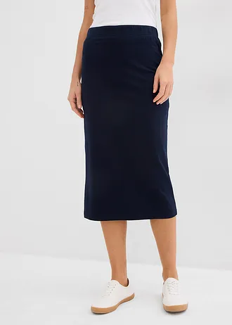 Jersey kokerrok (set van 2) • antraciet gemêleerd-donkerblauw • bonprix online shop