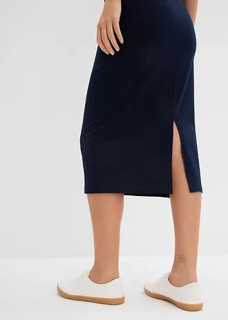 Jersey kokerrok (set van 2) • antraciet gemêleerd-donkerblauw • bonprix online shop