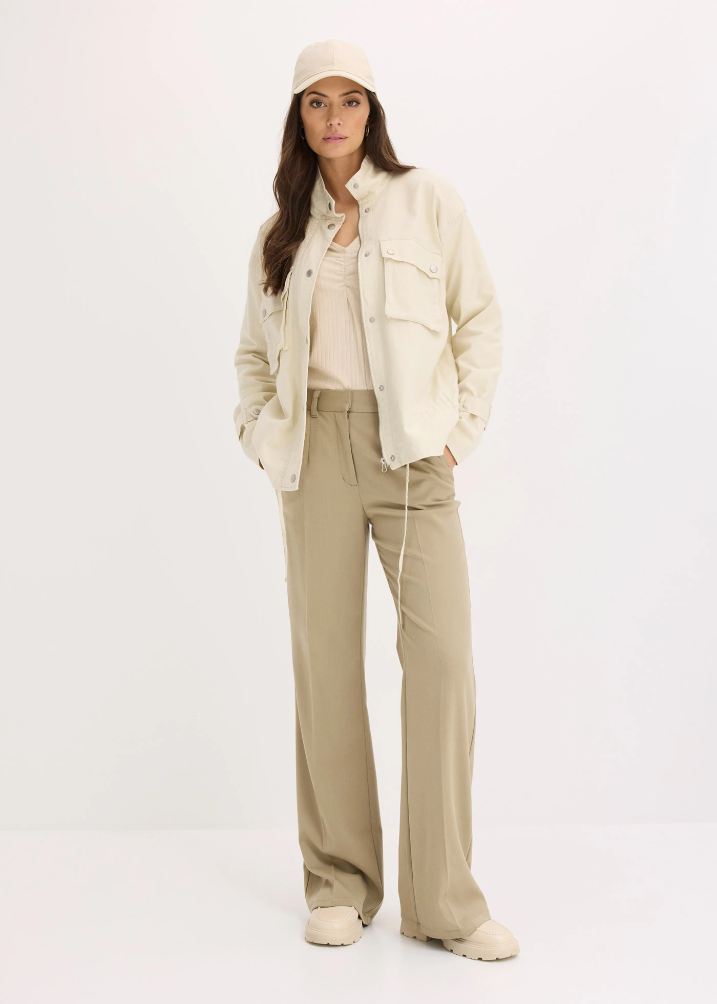 Bomber van puur katoen • ecru • bonprix online shop