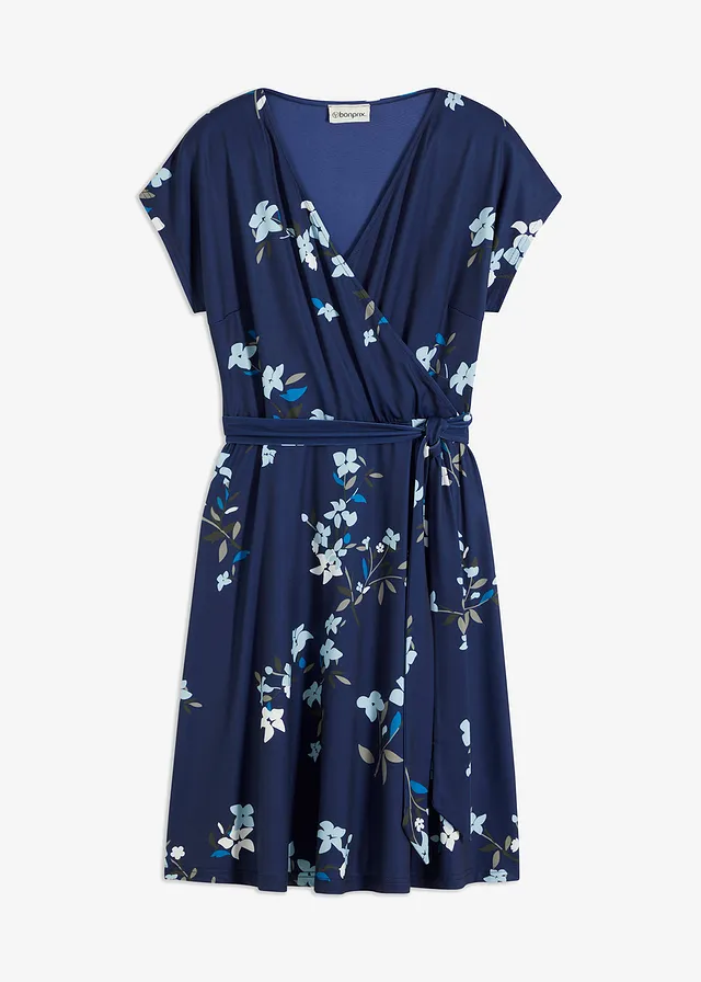 Jersey jurk in wikkellook