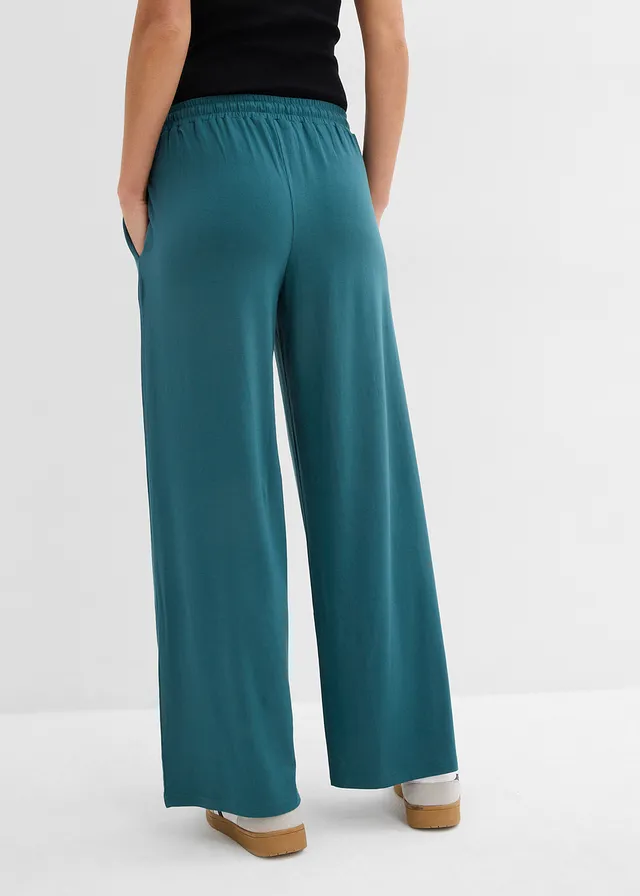 Pantalon fluide en jersey viscose • vert poivre • product-page.page-title-suffix