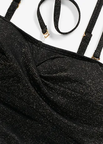 Tankini met gouddraad (2-dlg. set) • zwart • bonprix online shop