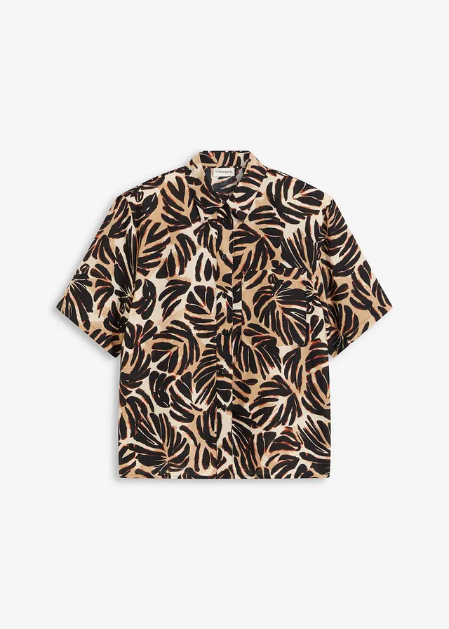 Blúzka s potlačou, plátený vzhľad