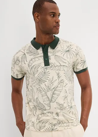 Polo en coton • naturel imprimé • Boutique bonprix