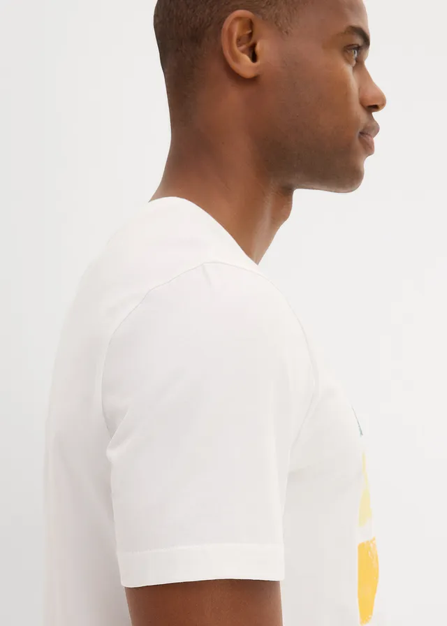 T-shirt van biologisch katoen • wolwit met print • product-page.page-title-suffix