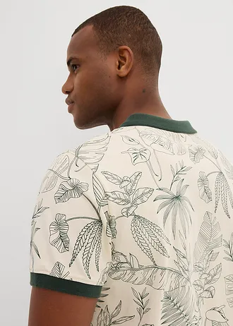 Polo en coton • naturel imprimé • Boutique bonprix