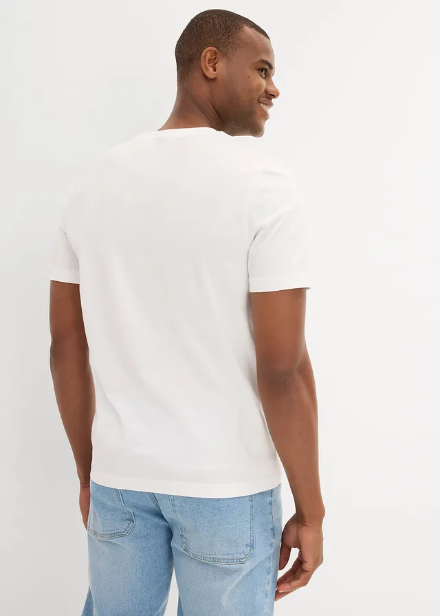 T-shirt van biologisch katoen • wolwit met print • product-page.page-title-suffix