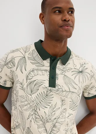 Polo en coton • naturel imprimé • Boutique bonprix