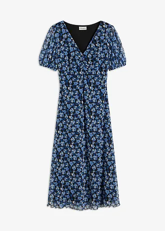 Rochie midi din plasă cu imprimeu