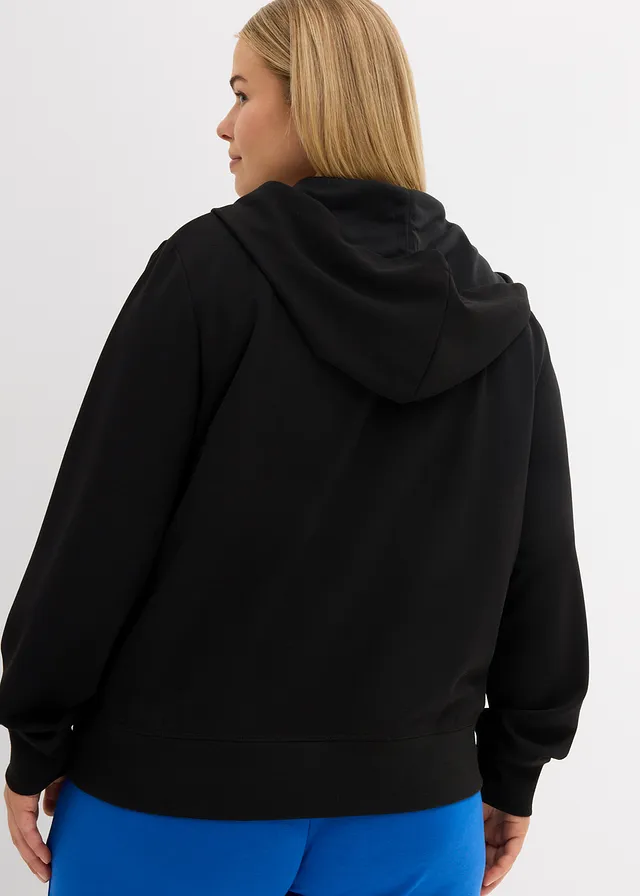 Sweatvest scuba met lange mouwen, Kleur: zwart