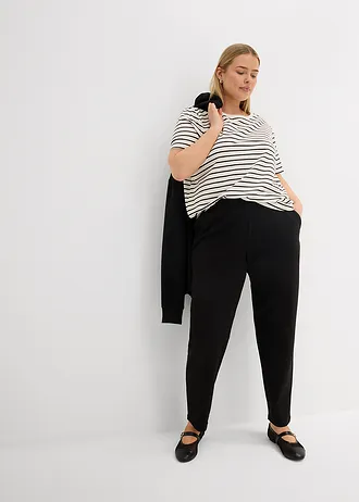 Pantalon en néoprène à taille élastiquée, Couleur: noir