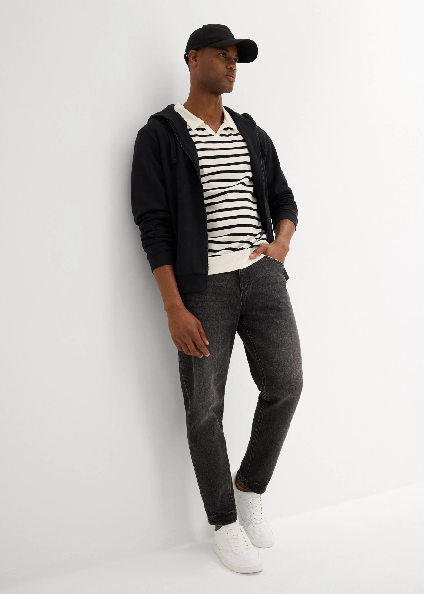 Polo tričko s organickou bavlnou • přírodně bílo-černá s proužky • bonprix obchod