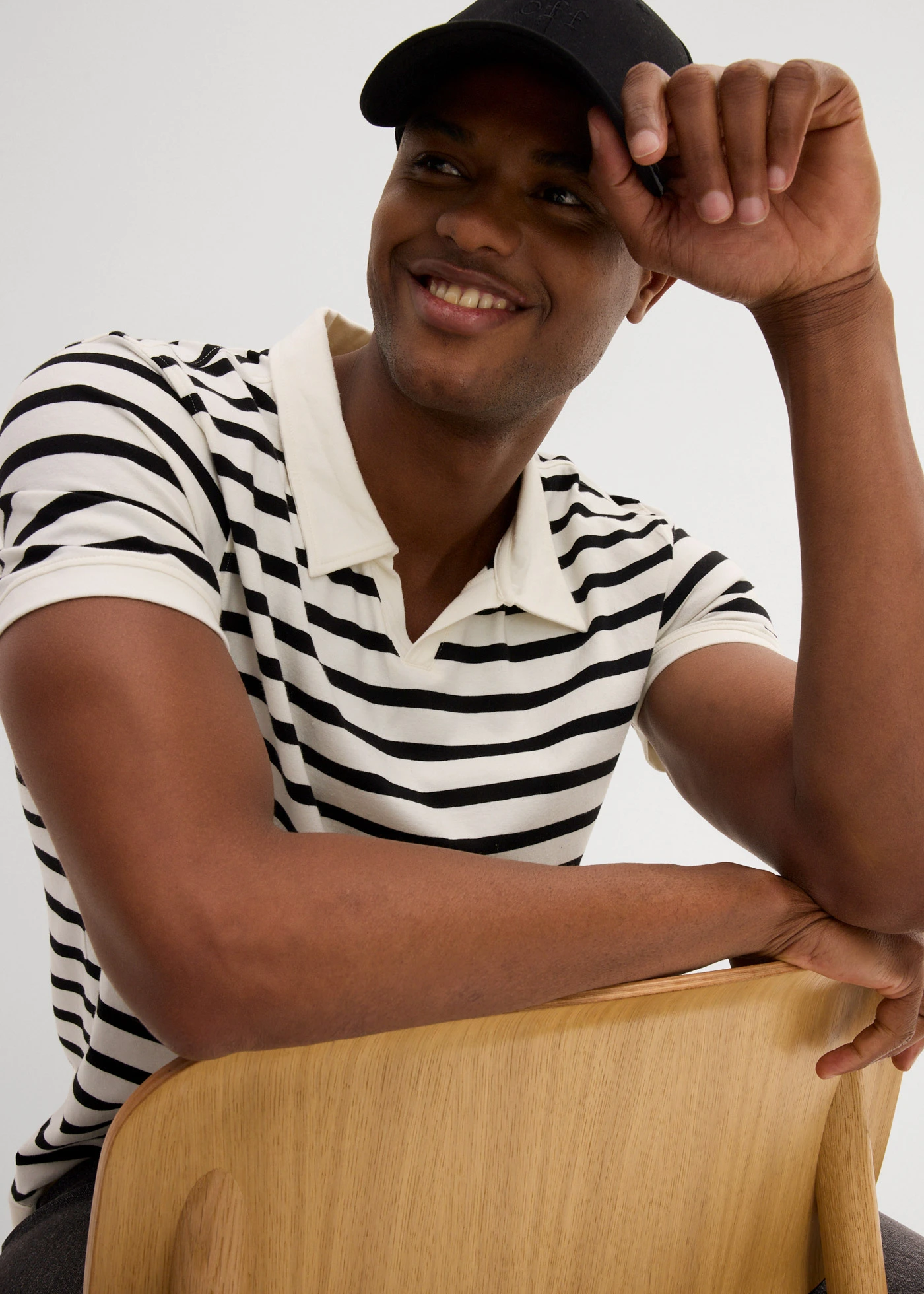 Polo tričko s organickou bavlnou • přírodně bílo-černá s proužky • bonprix obchod