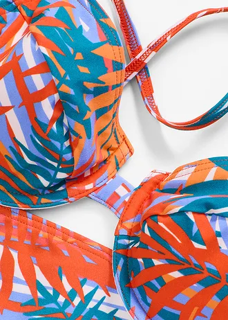 Bikiny s kosticemi (2dílná souprava) • korálovo-petrolejová s květy • bonprix obchod