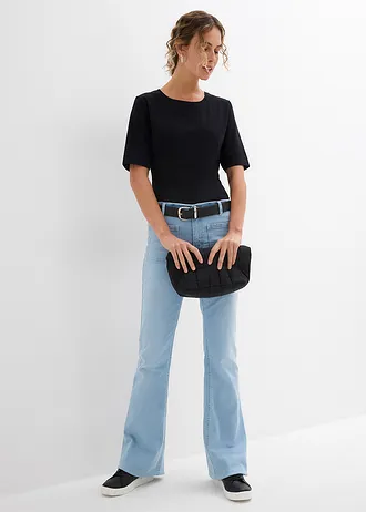 Body s krátkým rukávem (2 ks v balení) • černo-bílá • bonprix obchod