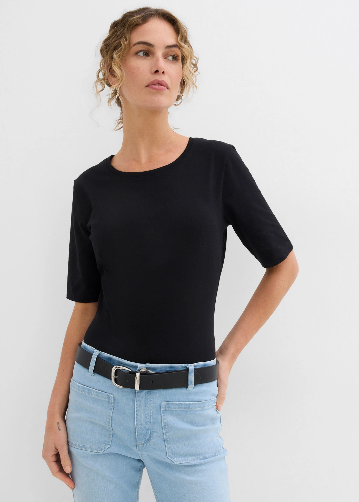 Rövid ujjú body (2 db-os csomag) • fekete/fehér • bonprix áruház