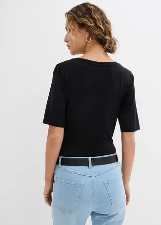 Lot de 2 bodys à manches courtes • noir/blanc • Boutique bonprix