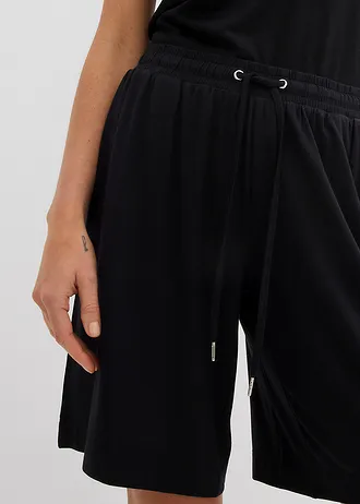 Dzsörzé bermuda puha viszkózból • fekete • bonprix áruház