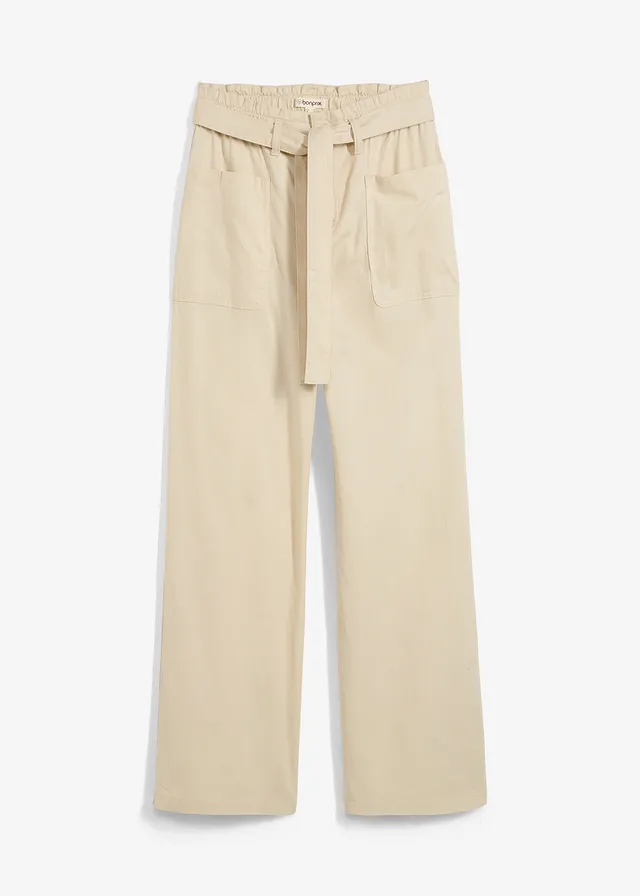 Pantaloni 7/8 cu bată comodă, 100% din bumbac