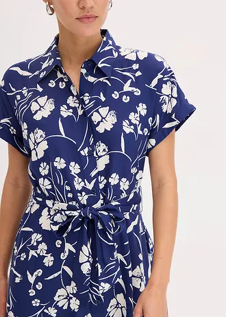 Overhemdjurk van viscose • diepzeeblauw/wit • bonprix online shop