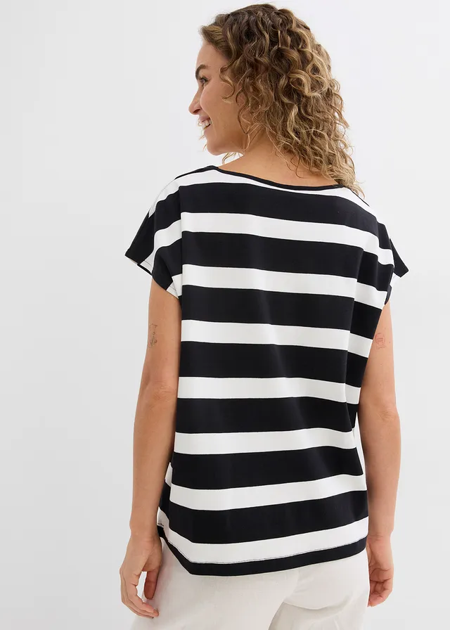 Bluză cu dungi • negru-ecru cu dungi • magazin bonprix