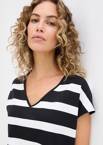 Gestreept shirt • zwart-wolwit gestreept • bonprix online shop