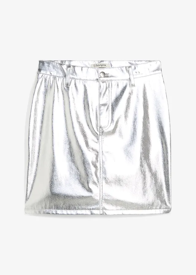 Mini sukňa v metalízovom vzhľade